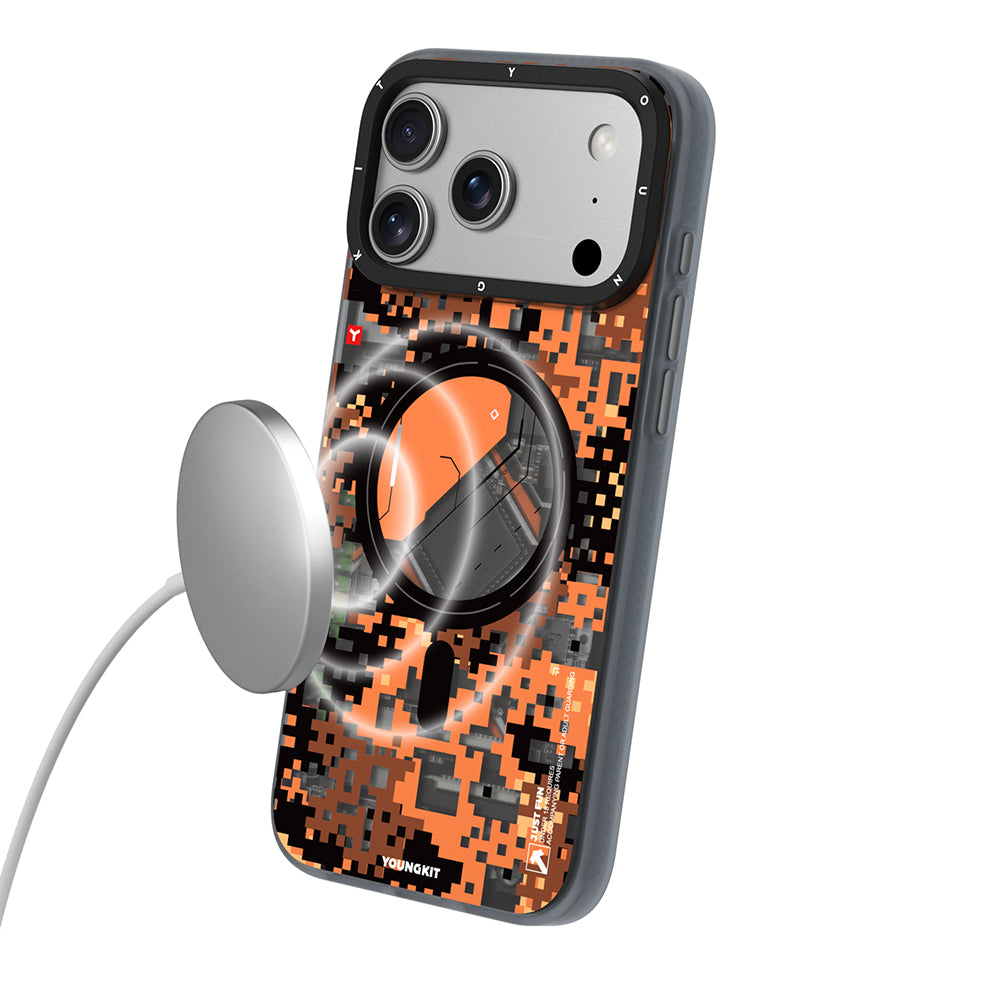 iPhone 18 Pro Max Kılıf M-Safe Şarj Özellikli Youngkit Camouflage Sykell Serisi Kılıf