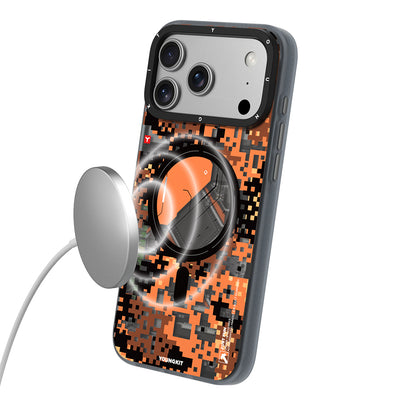 iPhone 18 Pro Max Kılıf M-Safe Şarj Özellikli Youngkit Camouflage Sykell Serisi Kılıf