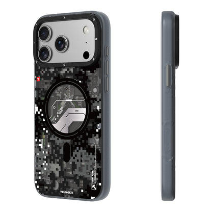 iPhone 18 Pro Max Kılıf M-Safe Şarj Özellikli Youngkit Camouflage Sykell Serisi Kılıf