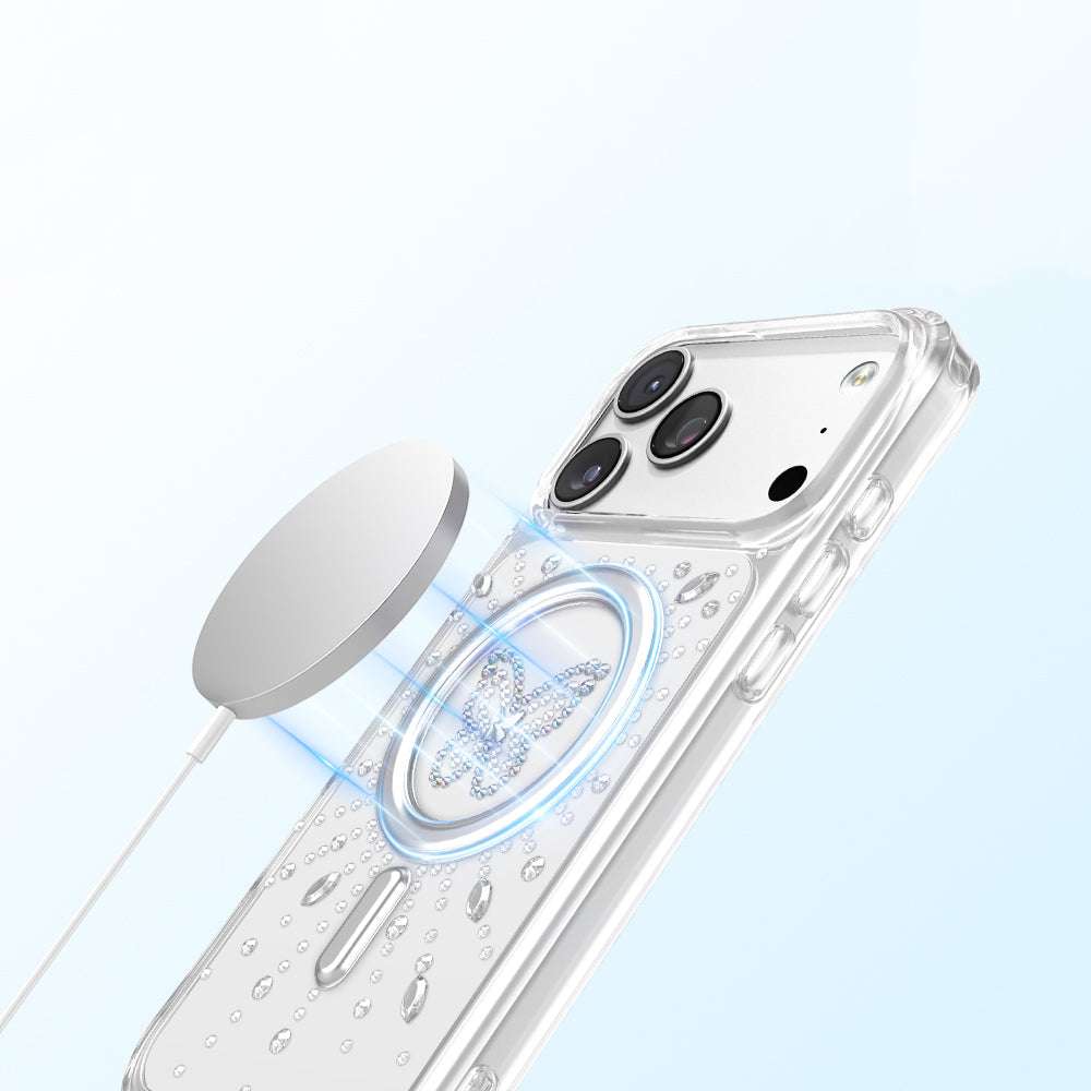 iPhone 18 Pro Max Kılıf M-Safe Şarj Özellikli Zore Paris Mova Sert PC Kılıf