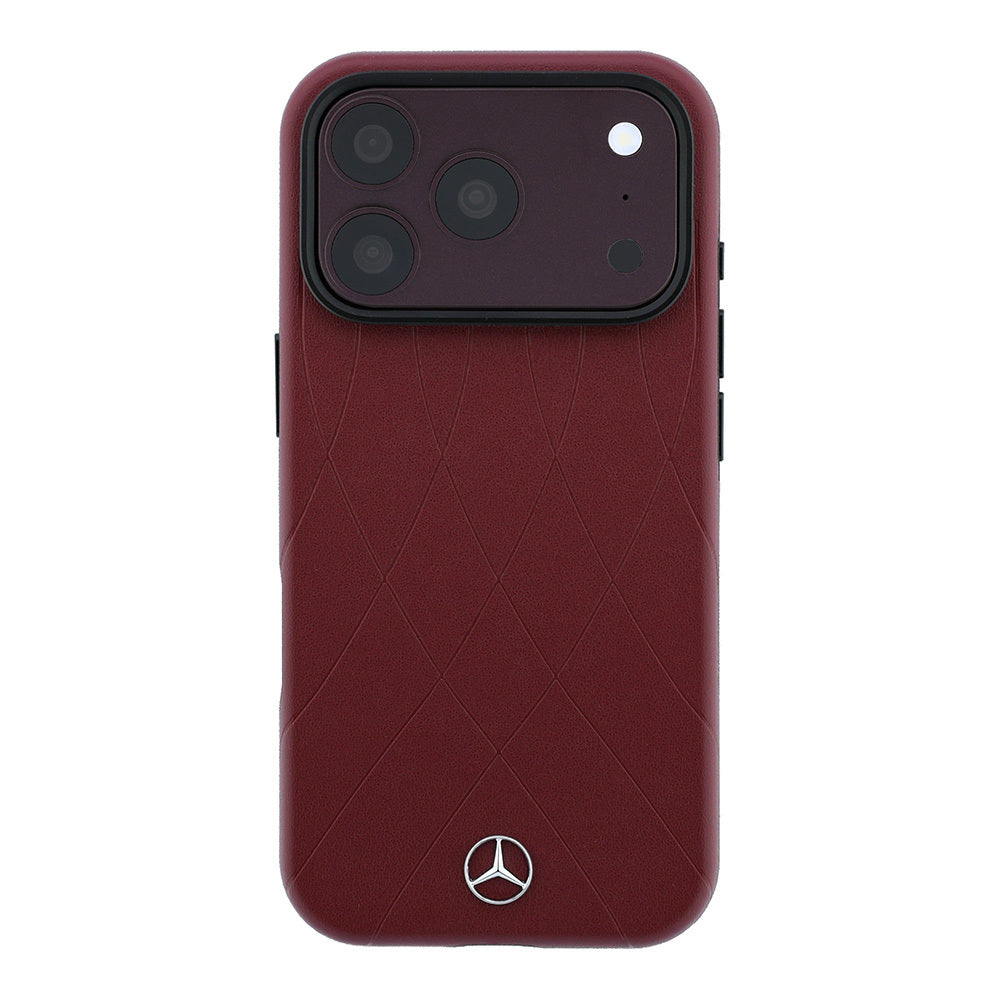 iPhone 18 Pro Max Kılıf Mercedes Benz Orijinal Lisanslı M-safe Şarj Özellikli 3D Metal Logolu Crossed Lines Kılıf