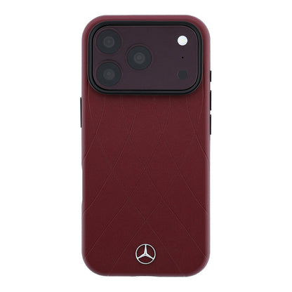 iPhone 18 Pro Max Kılıf Mercedes Benz Orijinal Lisanslı M-safe Şarj Özellikli 3D Metal Logolu Crossed Lines Kılıf