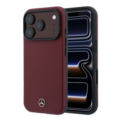 iPhone 18 Pro Max Kılıf Mercedes Benz Orijinal Lisanslı M-safe Şarj Özellikli 3D Metal Logolu Wrap Wood Deri Kılıf