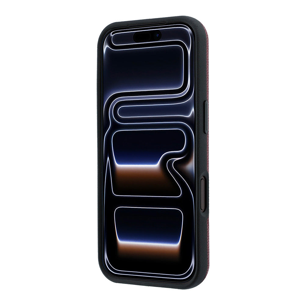 iPhone 18 Pro Max Kılıf Mercedes Benz Orijinal Lisanslı M-safe Şarj Özellikli 3D Metal Logolu Wrap Wood Deri Kılıf