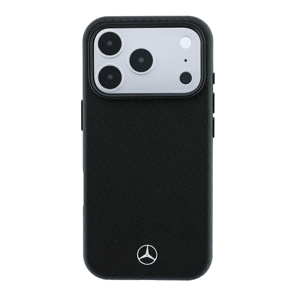 iPhone 18 Pro Max Kılıf Mercedes Benz Orijinal Lisanslı M-safe Şarj Özellikli 3D Metal Logolu Wrap Wood Deri Kılıf
