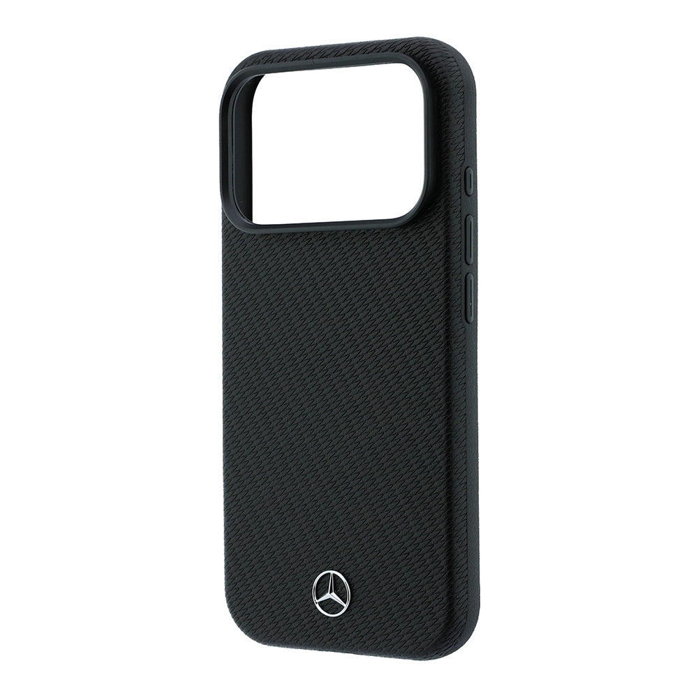 iPhone 18 Pro Max Kılıf Mercedes Benz Orijinal Lisanslı M-safe Şarj Özellikli 3D Metal Logolu Wrap Wood Deri Kılıf