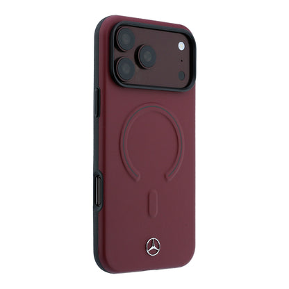 iPhone 18 Pro Max Kılıf Mercedes Benz Orijinal Lisanslı M-safe Şarj Özellikli Metal Yıldız Logolu Kabartmalı Deri Kılıf