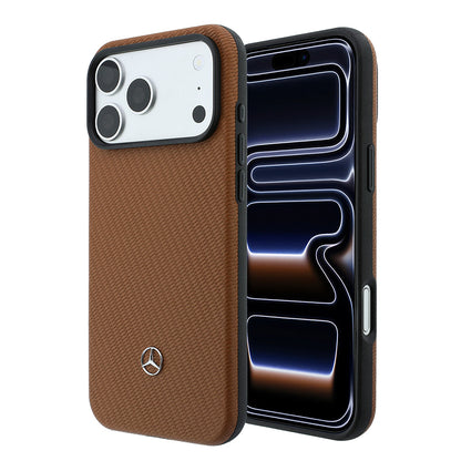 iPhone 18 Pro Max Kılıf Mercedes Benz Orijinal Lisanslı M-safe Şarj Özellikli PU Deri 3D Metal Logolu Kartlıklı Kılıf
