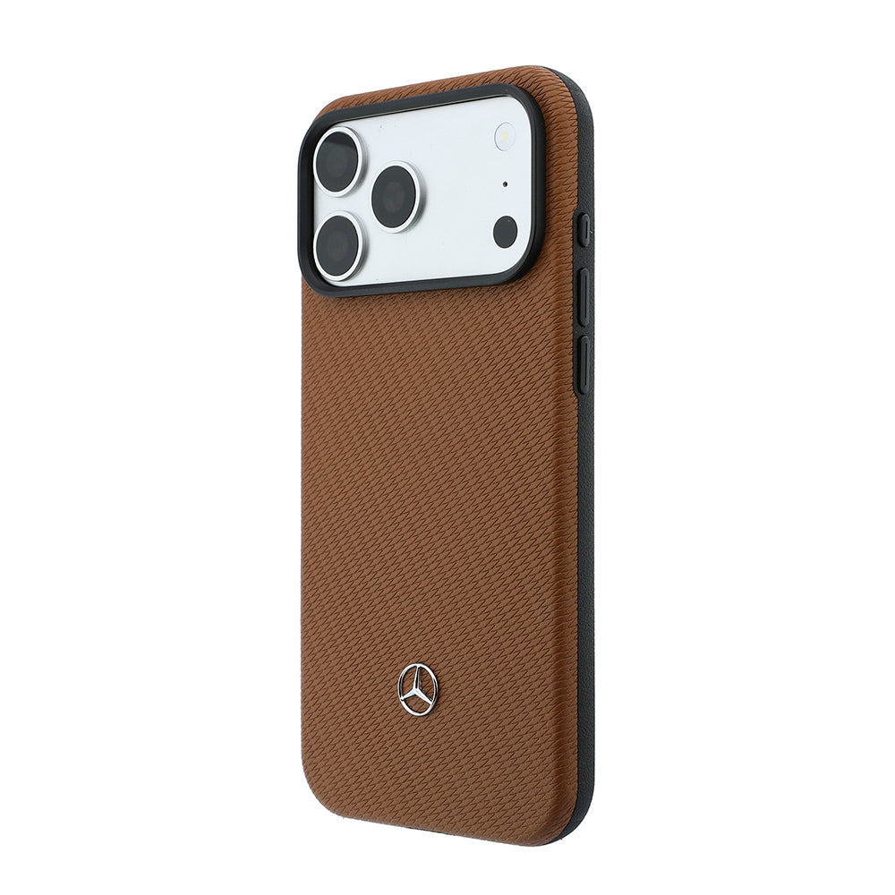 iPhone 18 Pro Max Kılıf Mercedes Benz Orijinal Lisanslı M-safe Şarj Özellikli PU Deri 3D Metal Logolu Kartlıklı Kılıf
