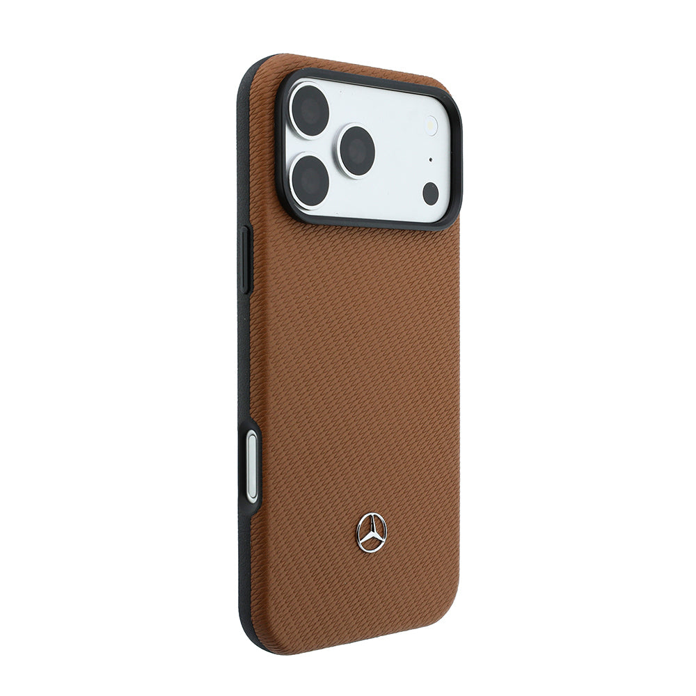 iPhone 18 Pro Max Kılıf Mercedes Benz Orijinal Lisanslı M-safe Şarj Özellikli PU Deri 3D Metal Logolu Kartlıklı Kılıf