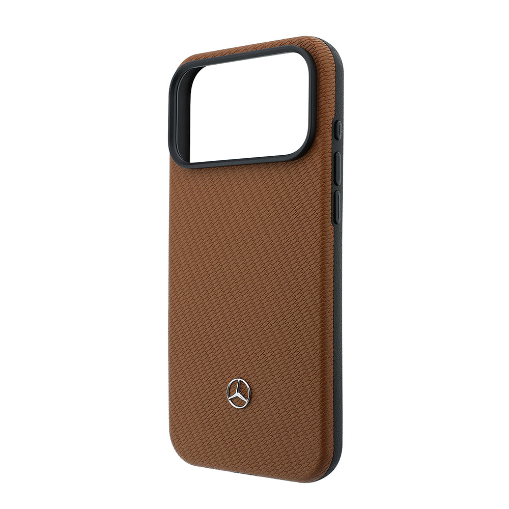 iPhone 18 Pro Max Kılıf Mercedes Benz Orijinal Lisanslı M-safe Şarj Özellikli PU Deri 3D Metal Logolu Kartlıklı Kılıf