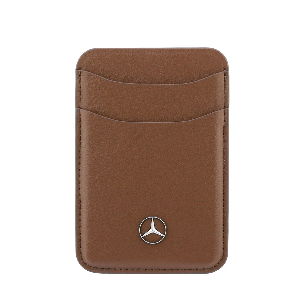 iPhone 18 Pro Max Kılıf Mercedes Benz Orijinal Lisanslı M-safe Şarj Özellikli PU Deri 3D Metal Logolu Kartlıklı Kılıf