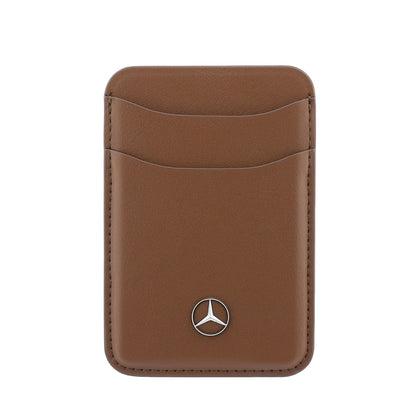 iPhone 18 Pro Max Kılıf Mercedes Benz Orijinal Lisanslı M-safe Şarj Özellikli PU Deri 3D Metal Logolu Kartlıklı Kılıf