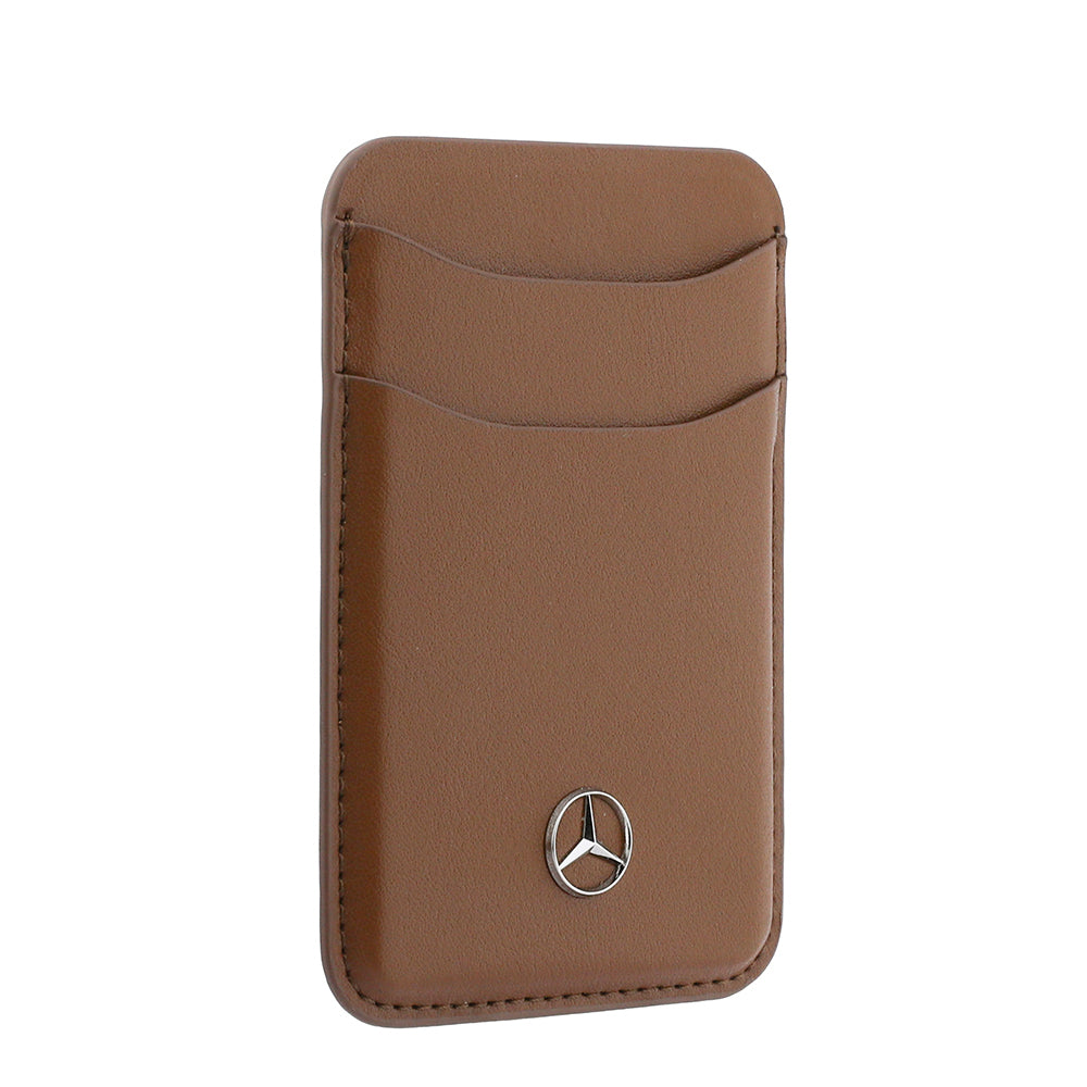 iPhone 18 Pro Max Kılıf Mercedes Benz Orijinal Lisanslı M-safe Şarj Özellikli PU Deri 3D Metal Logolu Kartlıklı Kılıf