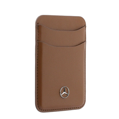 iPhone 18 Pro Max Kılıf Mercedes Benz Orijinal Lisanslı M-safe Şarj Özellikli PU Deri 3D Metal Logolu Kartlıklı Kılıf