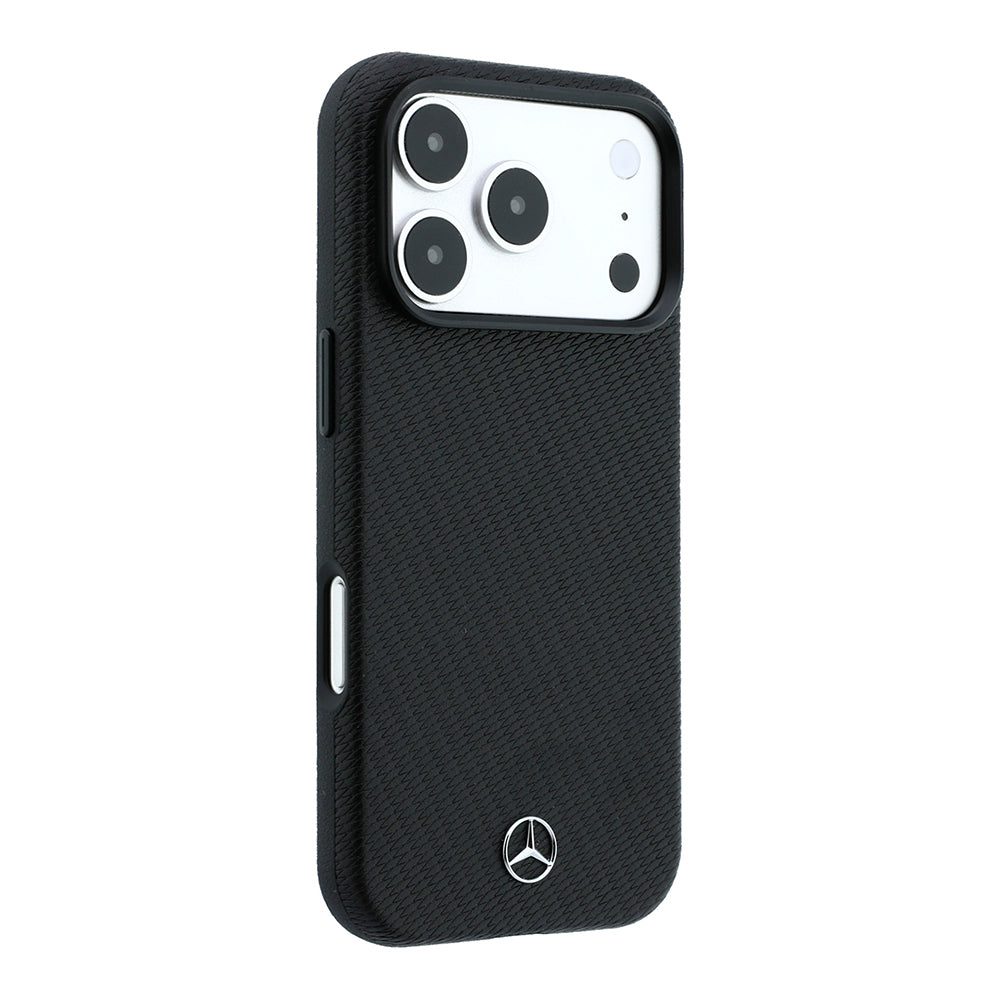 iPhone 18 Pro Max Kılıf Mercedes Benz Orijinal Lisanslı M-safe Şarj Özellikli PU Deri 3D Metal Logolu Kartlıklı Kılıf