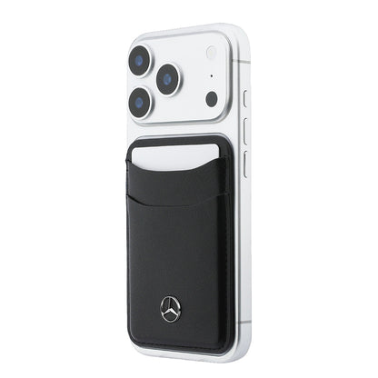 iPhone 18 Pro Max Kılıf Mercedes Benz Orijinal Lisanslı M-safe Şarj Özellikli PU Deri 3D Metal Logolu Kartlıklı Kılıf