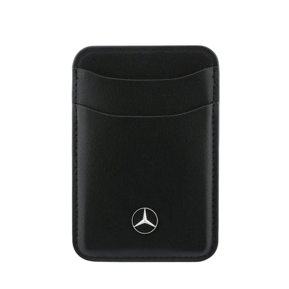 iPhone 18 Pro Max Kılıf Mercedes Benz Orijinal Lisanslı M-safe Şarj Özellikli PU Deri 3D Metal Logolu Kartlıklı Kılıf