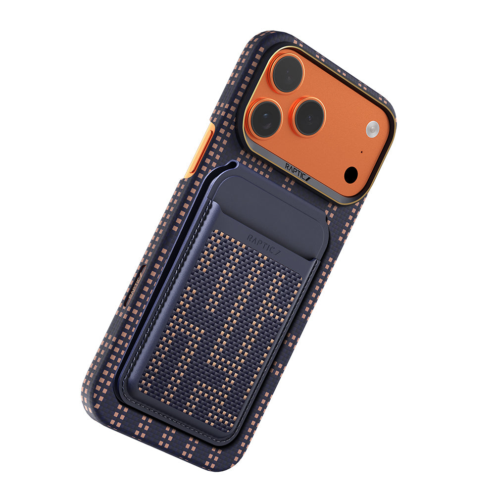 iPhone 18 Pro Max Kılıf Raptic 2in1 Bundle Kit Aramid Skin Grid Serisi Kartlık ve Karbon Kılıf