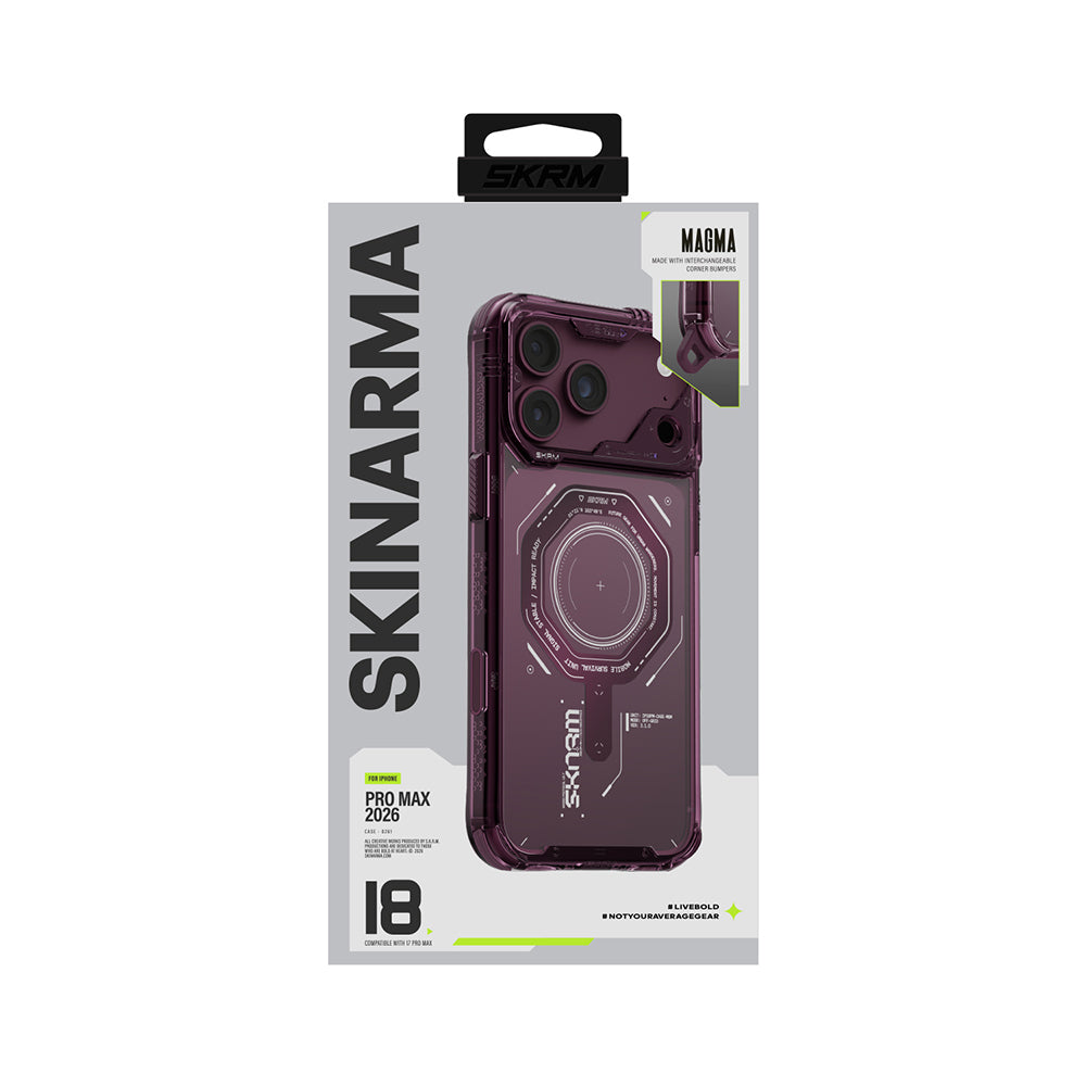 iPhone 18 Pro Max Kılıf SkinArma M-safe Şarj Özellikli Airbag Tasarımlı Magma Kılıf