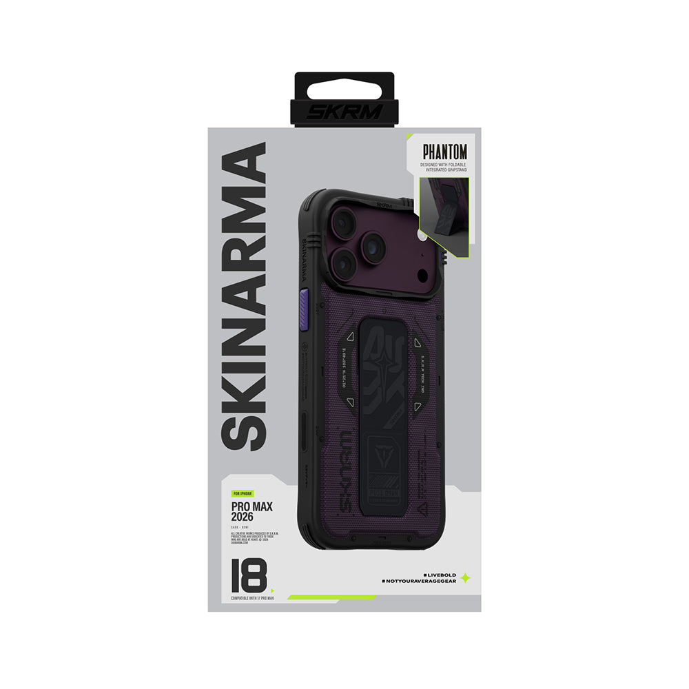 iPhone 18 Pro Max Kılıf SkinArma M-safe Şarj Özellikli Airbag Tasarımlı Standlı Phantom Kılıf