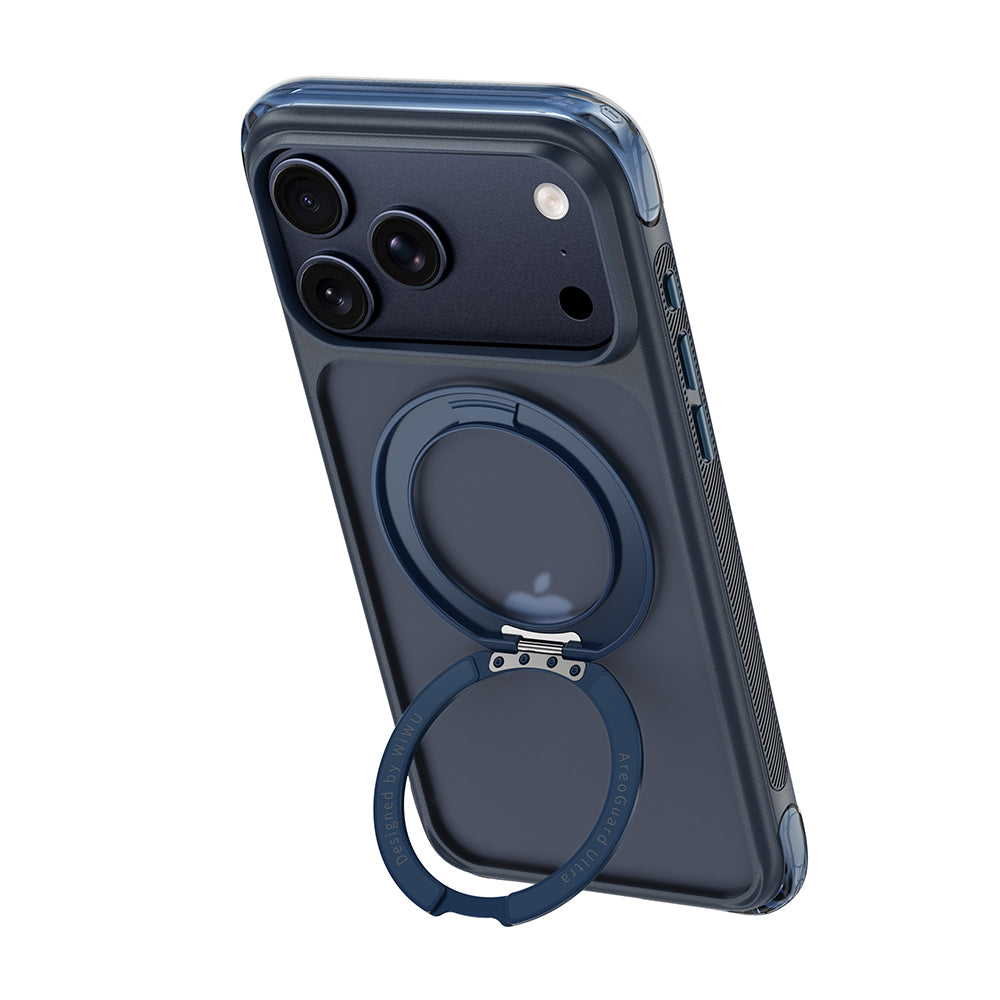 iPhone 18 Pro Max Kılıf Wiwu AG-203 AeroGuard Ultra Serisi M-safe Şarj Özellikli Airbag Tasarımlı Standlı Kılıf