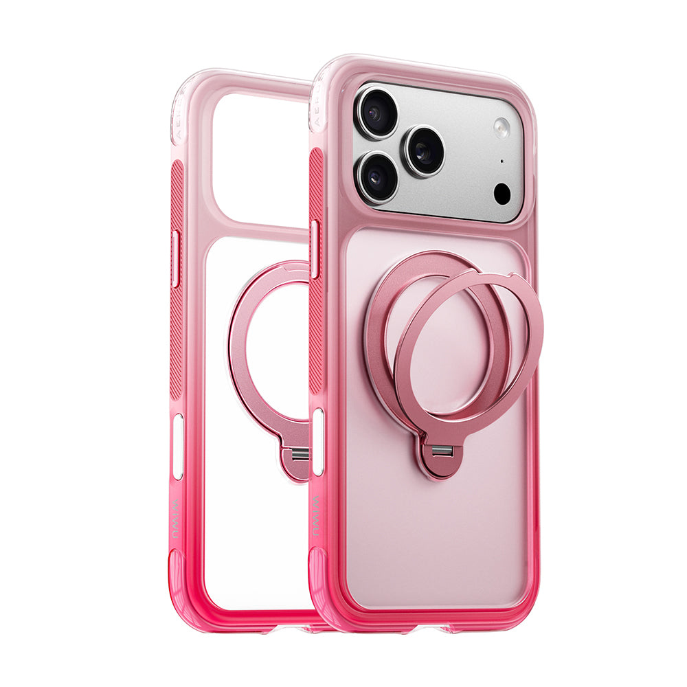 iPhone 18 Pro Max Kılıf Wiwu AS-204 AeroShield Aurora Ultra Serisi M-safe Şarj Özellikli Airbag Tasarımlı Standlı Kılıf