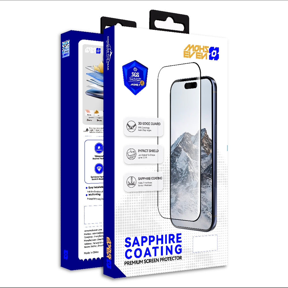 iPhone 18 Pro Mohseven M7 HD Sapphire Coating Temperli Cam Ekran Koruyucu + Hizalama Aparatı