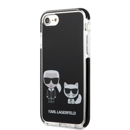iPhone 7 Kılıf Karl Lagerfeld Kenarları Siyah Silikon K&C Dizayn Kılıf