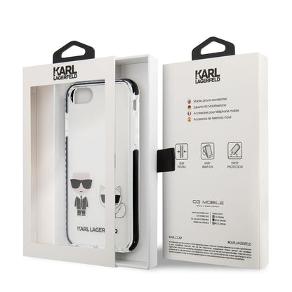 iPhone 7 Kılıf Karl Lagerfeld Kenarları Siyah Silikon K&C Dizayn Kılıf