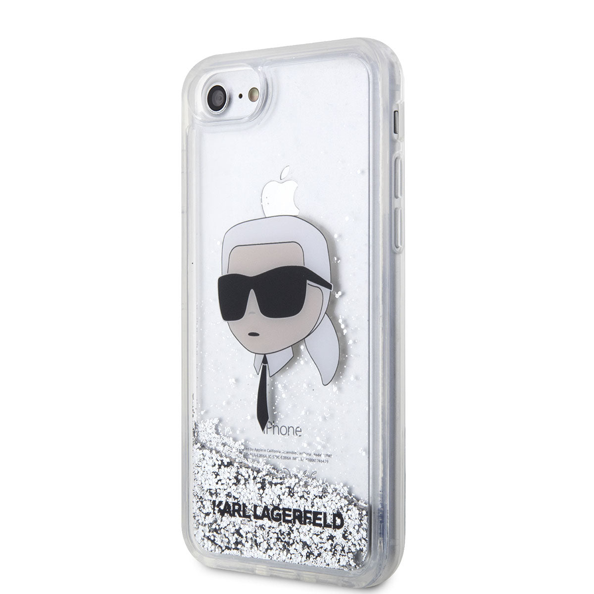 iPhone 7 Kılıf Karl Lagerfeld Sıvılı Simli Karl Head Dizayn Kılıf