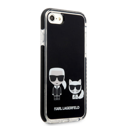 iPhone 8 Kılıf Karl Lagerfeld Kenarları Siyah Silikon K&C Dizayn Kılıf