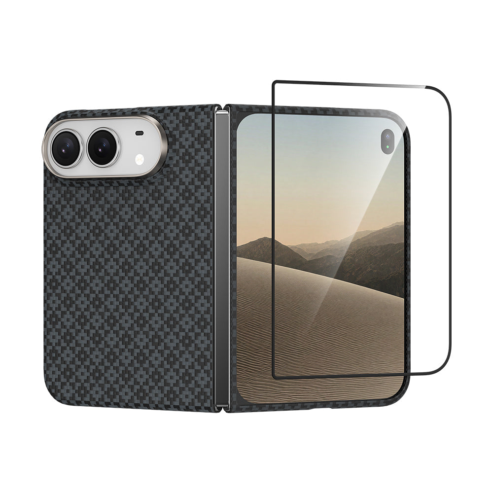 iPhone Duo Benks ArmorAir ArmorGrid Grand Combo Üçlü Aksesuar Seti (Ön Arka Kevlar Karbon Kılıf + Ekran Koruyucu)