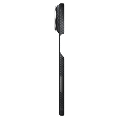iPhone Duo Kılıf M-safe Şarj Özellikli 600D Aramid Karbon Fiber Pitaka Edge Serisi Black-Grey Twill Kılıf
