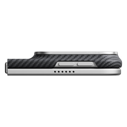 iPhone Duo Kılıf M-safe Şarj Özellikli 600D Aramid Karbon Fiber Pitaka Edge Serisi Black-Grey Twill Kılıf