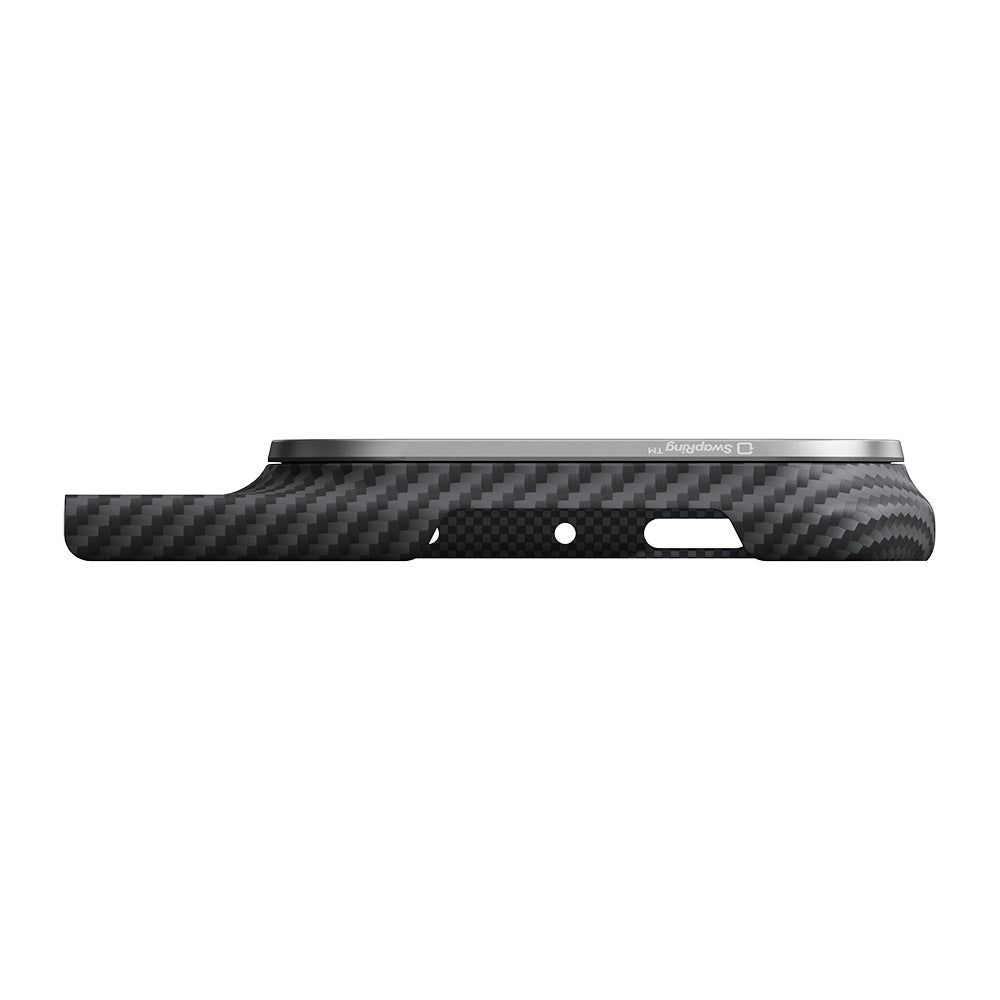 iPhone Duo Kılıf M-safe Şarj Özellikli 600D Aramid Karbon Fiber Pitaka Edge Serisi Black-Grey Twill Kılıf