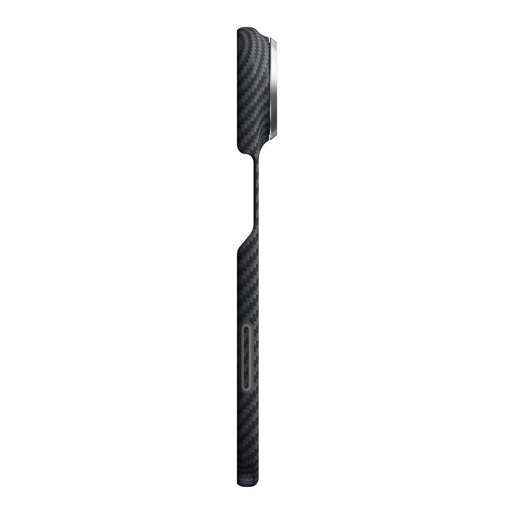 iPhone Duo Kılıf M-safe Şarj Özellikli 600D Aramid Karbon Fiber Pitaka Edge Serisi Black-Grey Twill Kılıf