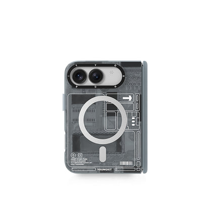 iPhone Duo Kılıf M-safe Şarj Özellikli Kamera Denetim Butonlu Youngkit Technology Serisi Kılıf