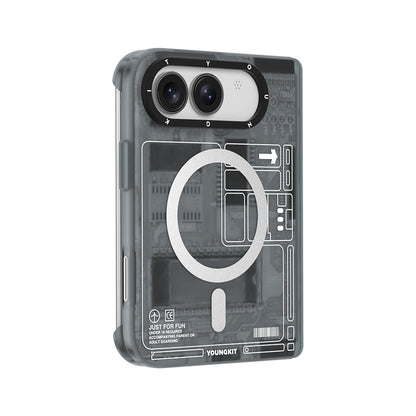 iPhone Duo Kılıf M-safe Şarj Özellikli Kamera Denetim Butonlu Youngkit Technology Serisi Kılıf
