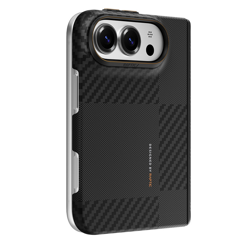 iPhone Duo Kılıf M-safe Şarj Özellikli Metal Kamera Çerçeveli Raptic Aramid SkinPro Mondrian Serisi Karbon Kılıf