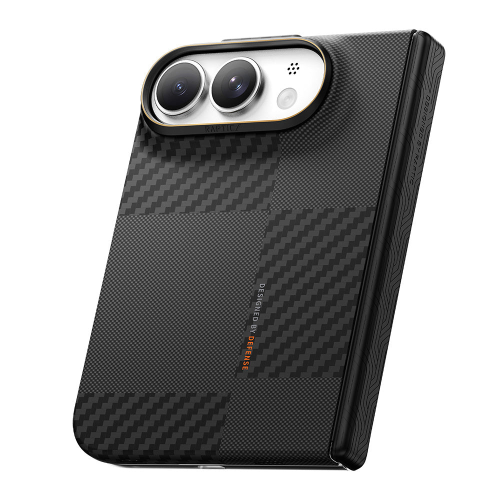 iPhone Duo Kılıf M-safe Şarj Özellikli Metal Kamera Çerçeveli Raptic Aramid SkinPro Mondrian Serisi Karbon Kılıf