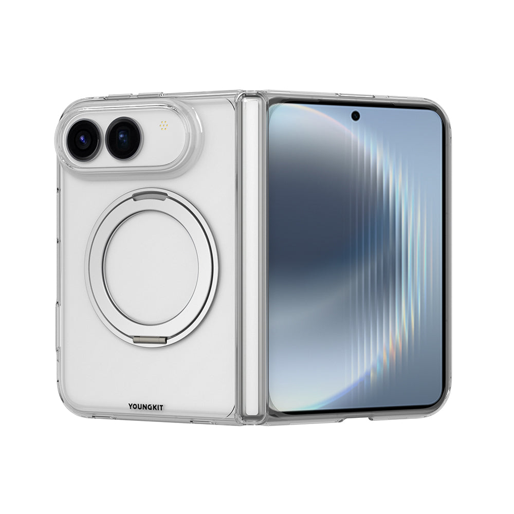 iPhone Duo Kılıf M-safe Şarj Özellikli Youngkit Clear Serisi Standlı Kılıf