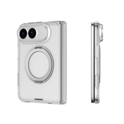 iPhone Duo Kılıf M-safe Şarj Özellikli Youngkit Clear Serisi Standlı Kılıf