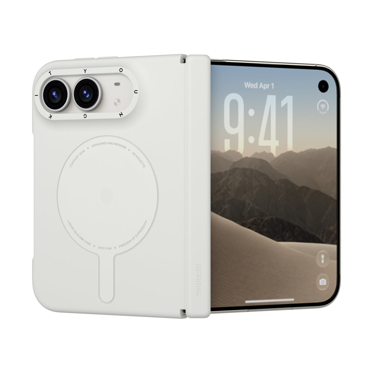 iPhone Duo Kılıf M-Safe Şarj Özellikli Youngkit Morandi Serisi Kılıf