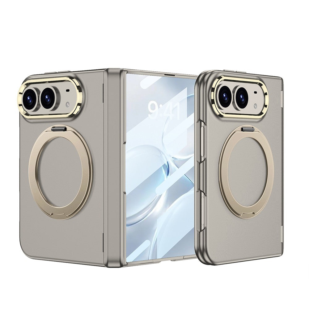 iPhone Duo Kılıf M-safe Şarj Özellikli Zore Kıpta KPT-07 Ring Standlı Sert PC Kılıf
