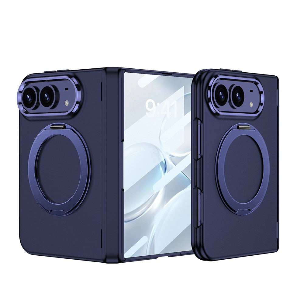 iPhone Duo Kılıf M-safe Şarj Özellikli Zore Kıpta KPT-07 Ring Standlı Sert PC Kılıf