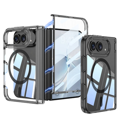 iPhone Duo Kılıf M-safe Şarj Özellikli Zore Kıpta KPT-13 Şeffaf Sert PC Kılıf