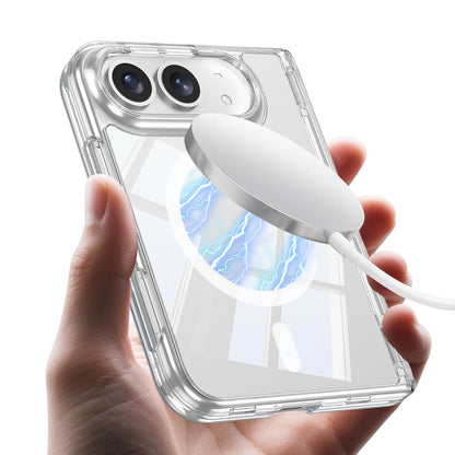 iPhone Duo Kılıf M-safe Şarj Özellikli Zore Kıpta KPT-13 Şeffaf Sert PC Kılıf