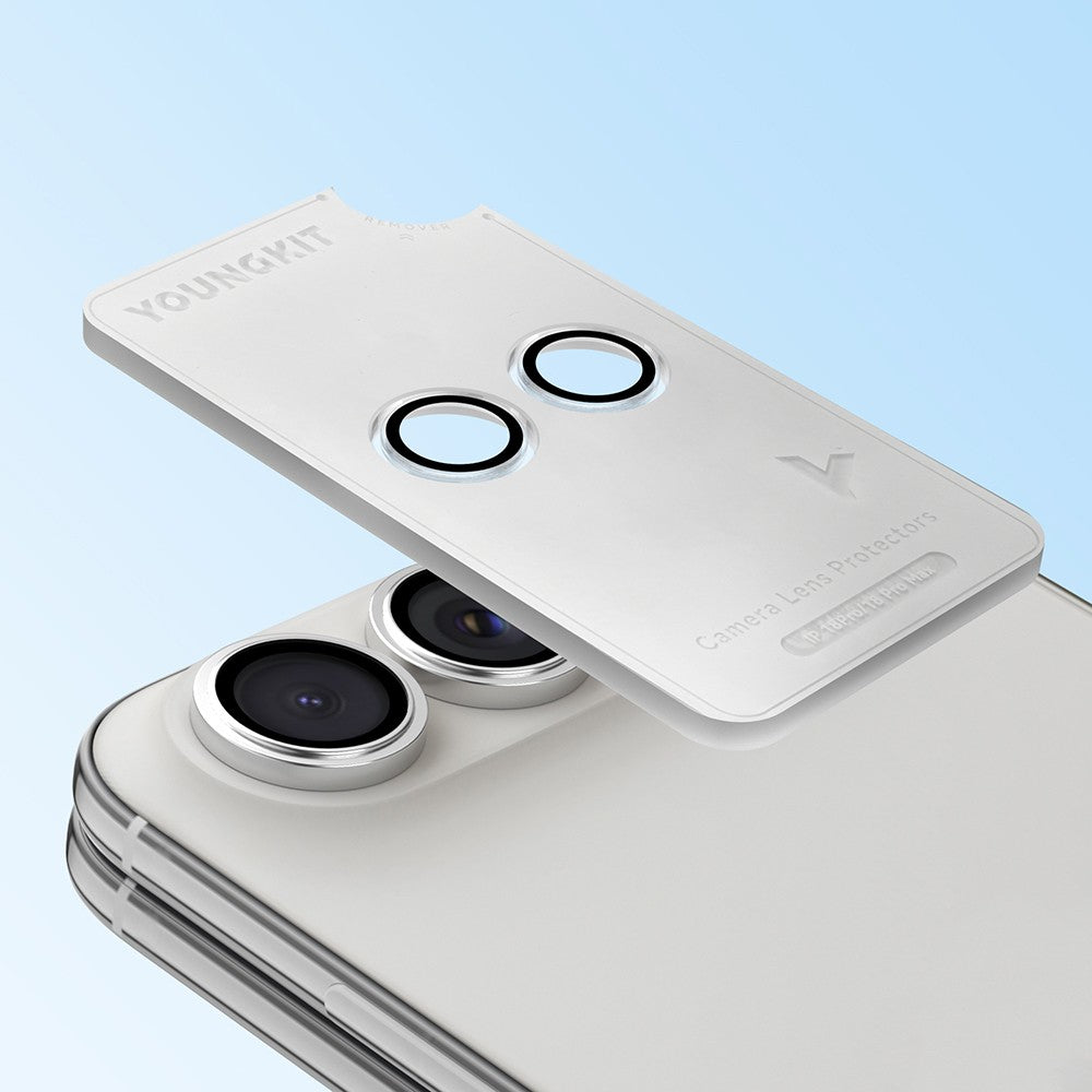 iPhone Duo Youngkit Alloy Original Parlama Önleyici Kamera Lens Koruyucu + Kolay Uygulama Aparatlı
