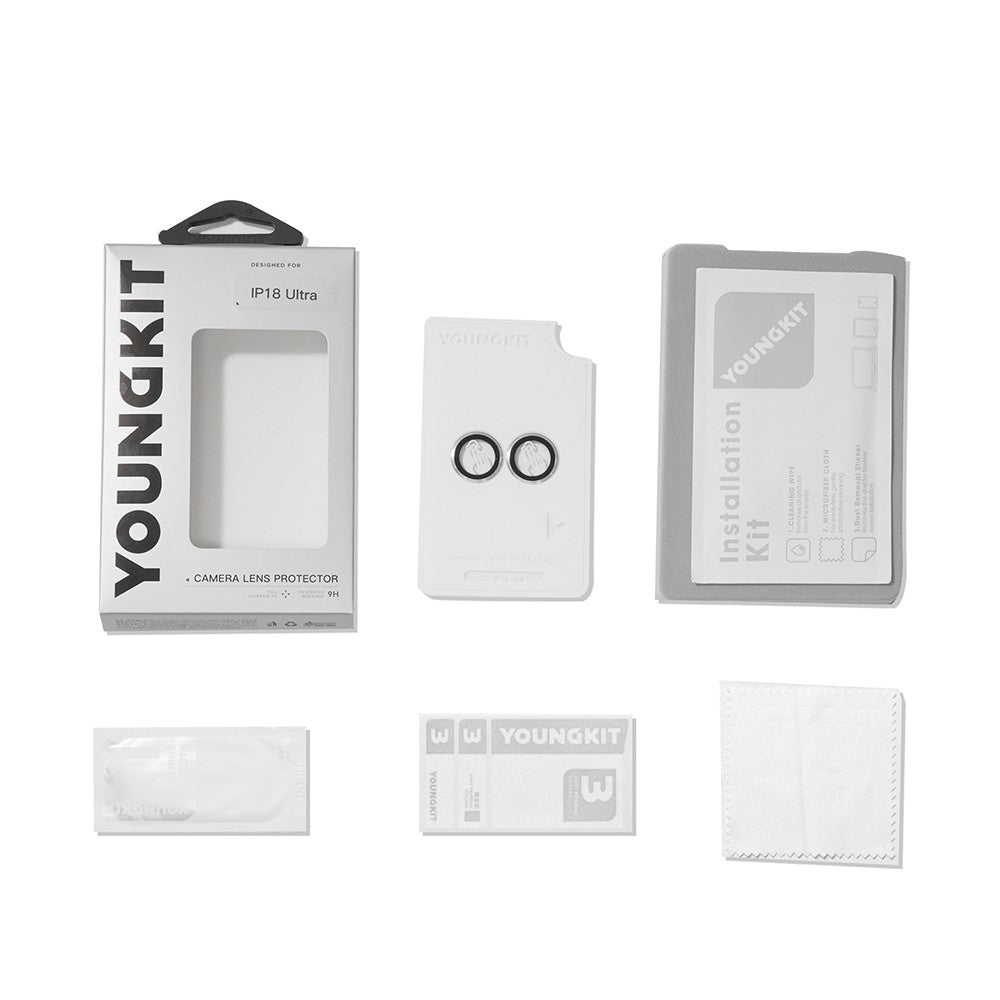 iPhone Duo Youngkit Alloy Original Parlama Önleyici Kamera Lens Koruyucu + Kolay Uygulama Aparatlı